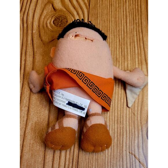 Vintage 1990 Little Ceasars Pizza Plush Bean Bag Toy 6" Man Toga Rare - Picture 7 of 13